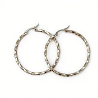 Image 4 of Twisted Stainless Steel Hoops