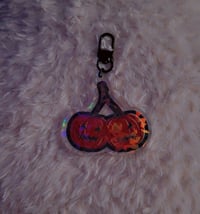 Image 1 of Glittery Pumpkin Cherry Charm