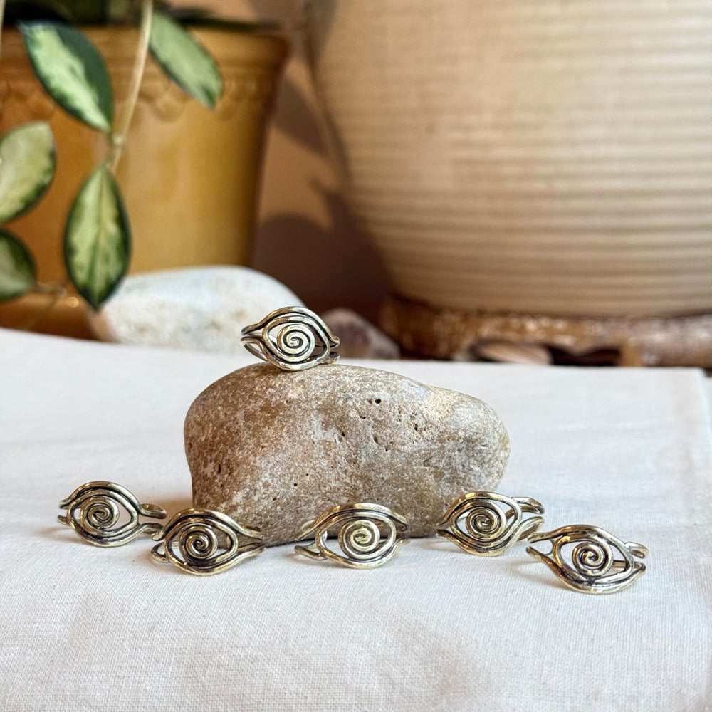 Image of Hand crafted adjustable brass ring