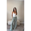 Green Stripped Linen Trousers 