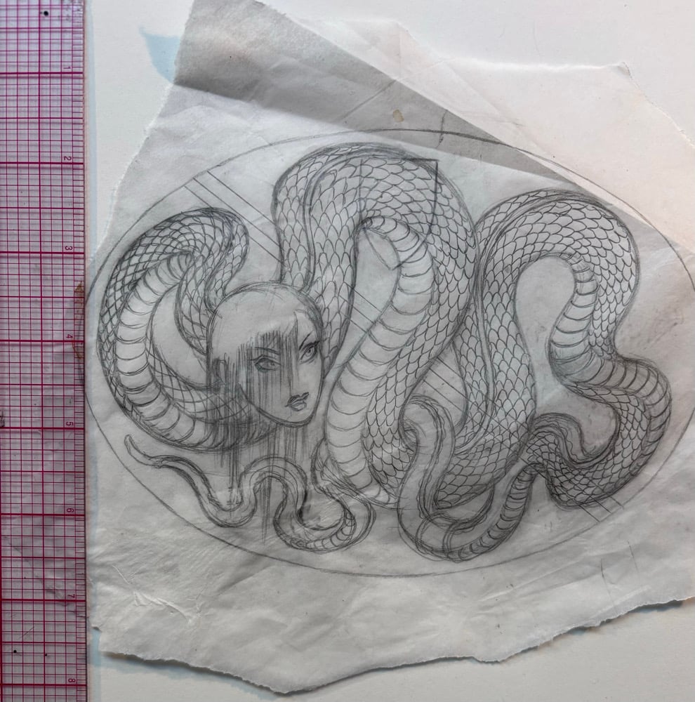 Image of PINK TEARS early sketch