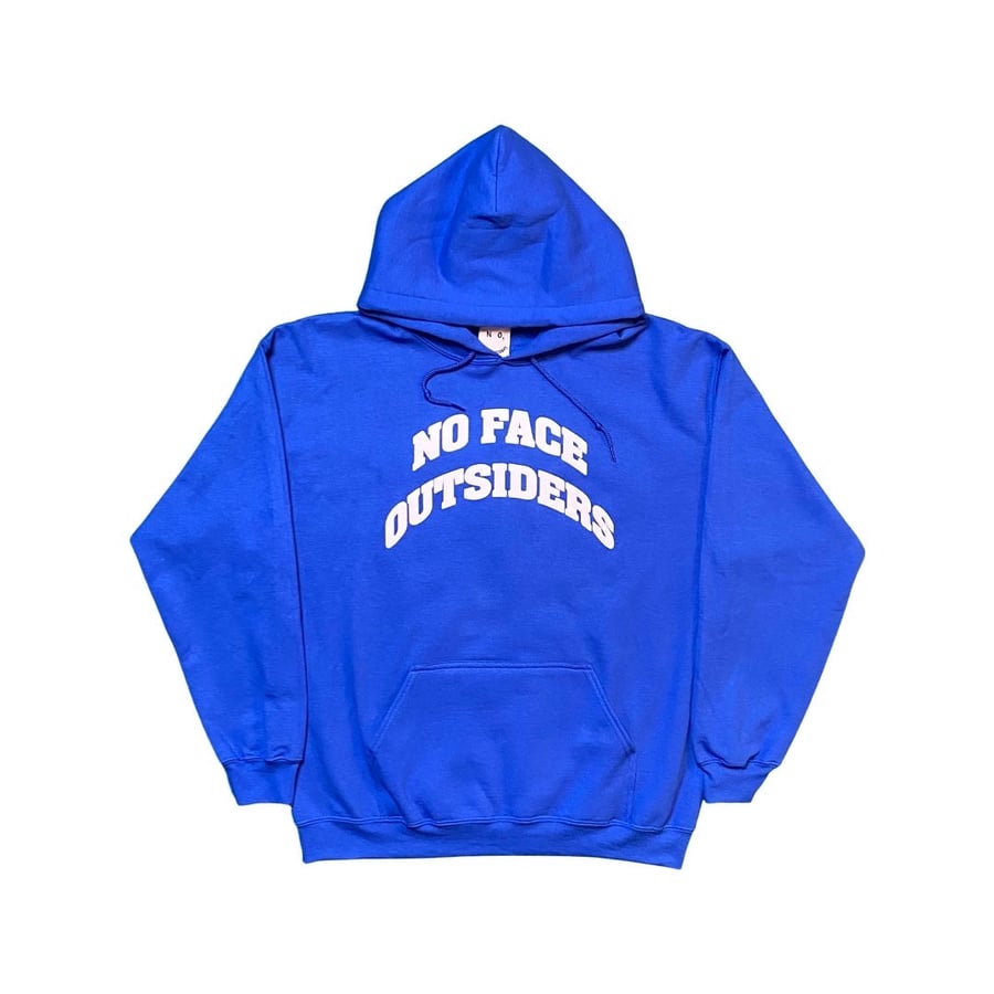 Image of NOFACEOUTSIDERS PUFF PRINT ARCH HOODIE BLUE