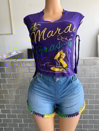 Image 1 of Unisex Purple/Black  Tshirt 