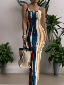 Stripe Tight Spaghetti Strap Dress
