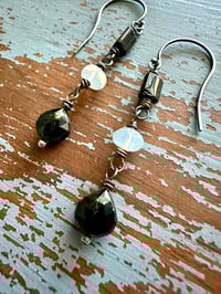Image 1 of green tourmaline and opal earrings