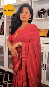 Image 2 of Nivya_Pure Satin Silk Saree with Unstitched Blouse