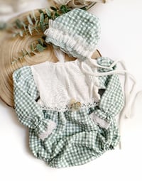 Image 3 of Sitter photoshoot set | Audrey | age 12 months | sage plaid