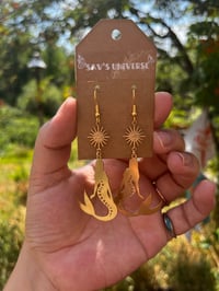 Image 2 of Sun Kissed Mermaid Earrings 🧜🏼‍♀️🌞✨🐚 ( Golden Atlantis Earrings )