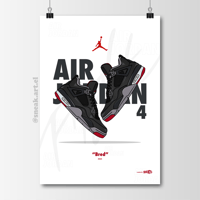 Image 1 of Sneaker Poster Air Jordan 4 “Bred” (2024)