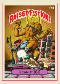 Image 1 of Peanut186 - Raised Fist Kid Trading Card/Sticker