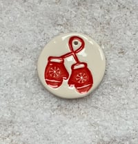 Image 2 of Ceramic Christmas Stocking and Mittens Set of 2 tags 