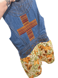 Image 1 of Denim Cross Sunflower Vest