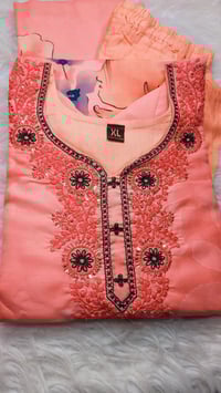 Image 6 of KSV810142-3Pcs Soft Maslin Flower Print Kurtha Set