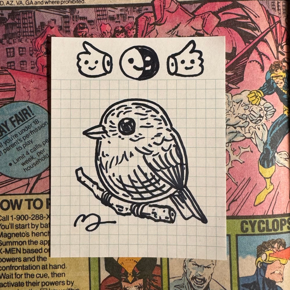 Image of Fat Bird Sharpie Sketch #104