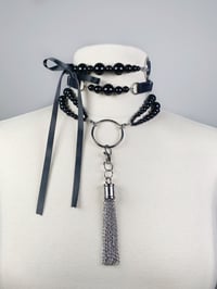Image 7 of Teardrop shape necklace with O rings and tassel