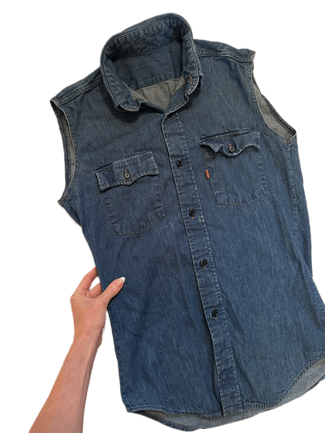 70s Levi's orange tab denim blouse