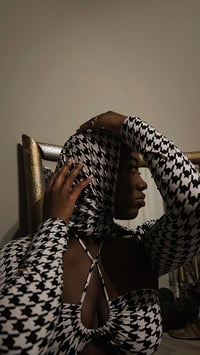 Image 1 of Houndstooth Hooded Scarf| More Colors Available.