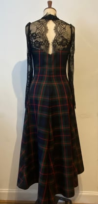 Image 4 of Tartan and lace sweetheart waterfall dress