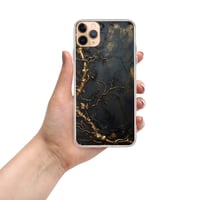 Image 2 of Gold and Black Tattered Texture Gnarled Roots Goth Inspired Clear Case for iPhone®