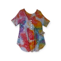 Image 1 of L Luxe Knit Babydoll Top in Euphoria Watercolor Ice Dye