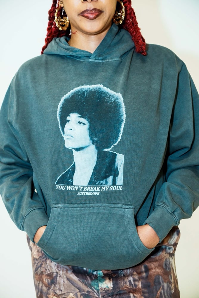 Image of Angela Davis Soul Hoodie Acid Wash 