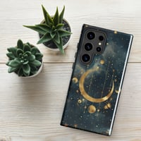 Image 1 of Blue and Gold Celestial Moons Design Tough Case for Samsung®