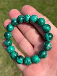 Image 2 of Malachite Bead Bracelet #2207