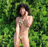 Image 2 of Photoshoot Worn Item: Cheetah Thong Bikini 