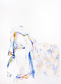 Image 1 of Empty Portrait in Blue and Yellow