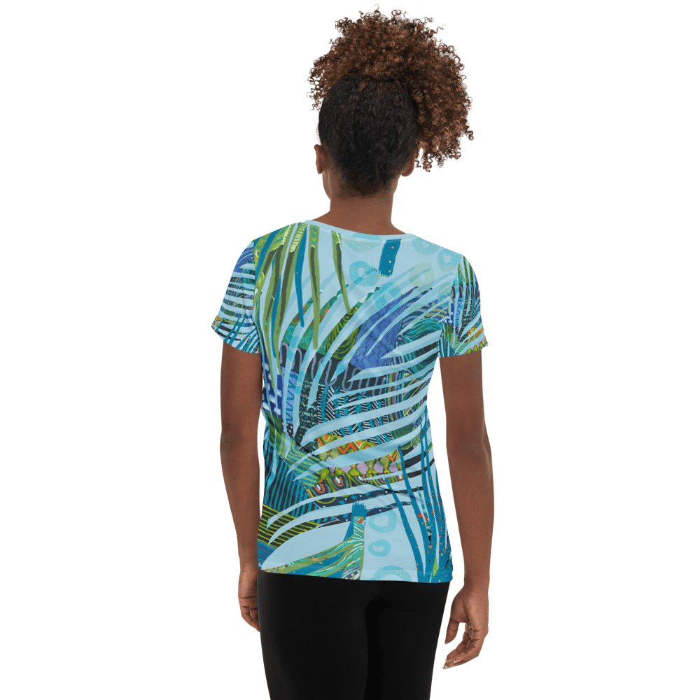 Image of Blue Jungle Elephant Damen Sport T-shirt 