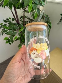 Image 4 of Skzoo stray kids glass cup with straw 