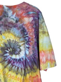 Image 9 of 3XL Adult Combed Cotton Tee in Earthy Bright Spiral Ice Dye