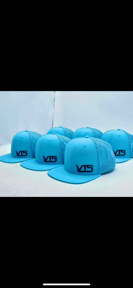 Image of VTS cap SnapBack (BLUE) with laser drilled holes 