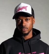 Image 4 of SCRIPTURE TRUCKER//BLACK N WHITE// FUCHSIA