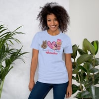 Image 4 of Peace, Love and Coffee Valentine Unisex t-shirt