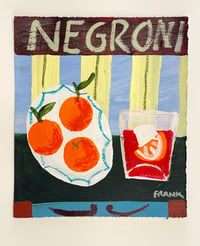 Negroni on yellow & blue stripes