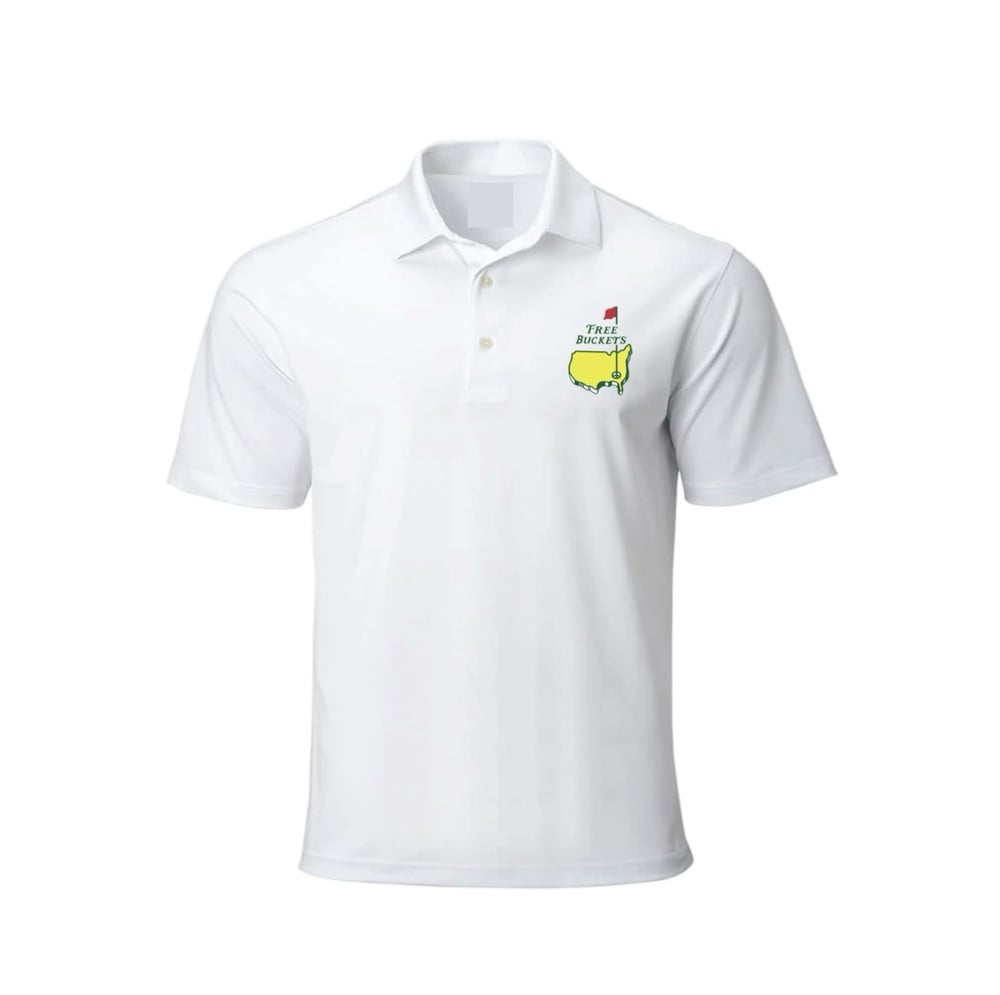 Image of FreeBuckets “Pure White🏌️” Short Sleeve Polo