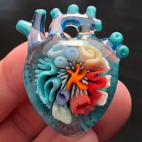 Image 6 of LARGE "MY HEART BELONGS TO THE SEA" ANATOMICALLY CORRECT HEART PENDANT 29