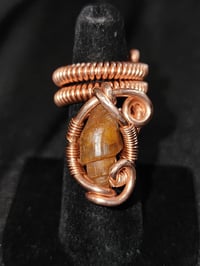 Adjustable Fossil Shell Carnelian Ring #3, Western Sahara, Morocco