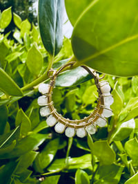 Image 4 of SELENA — Moonstone Swing Hoop Earrings