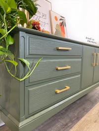 Image 11 of Mid Century Modern Vintage Beithcraft Sideboard / Drinks Cabinet / TV Cabinet painted in green