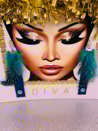 Feather /Faux Leather   Earrings