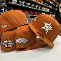 Image 1 of New Era 59Fifty Rust Orange Platinum Glow