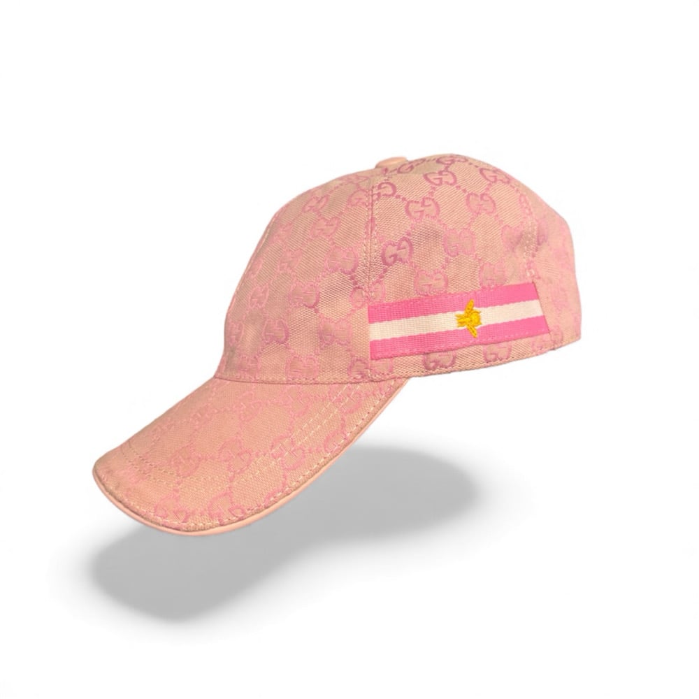 Image of Gucci Pink Monogram Cap