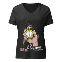 Image 18 of Women’s HEALING PROCESS relaxed v-neck t-shirt