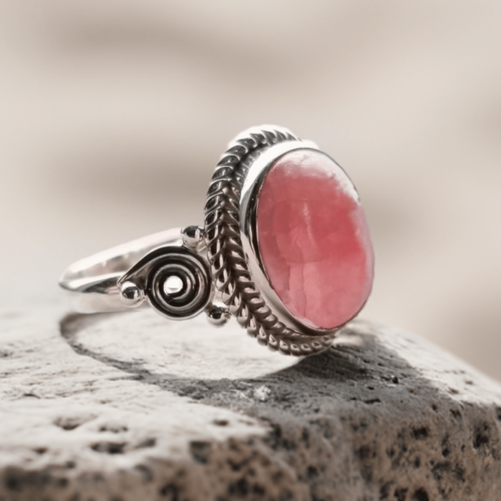 Image of Unconditionally - Rhodocrosite Ring in Sterling Silver