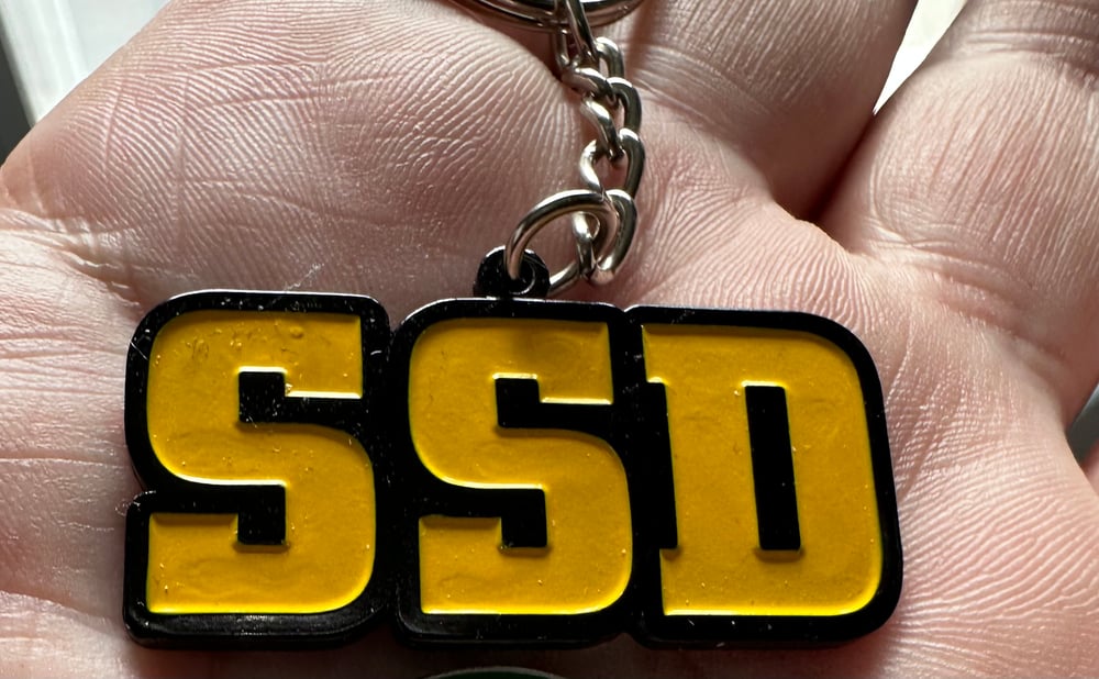 SSD logo Gold metal keychain 