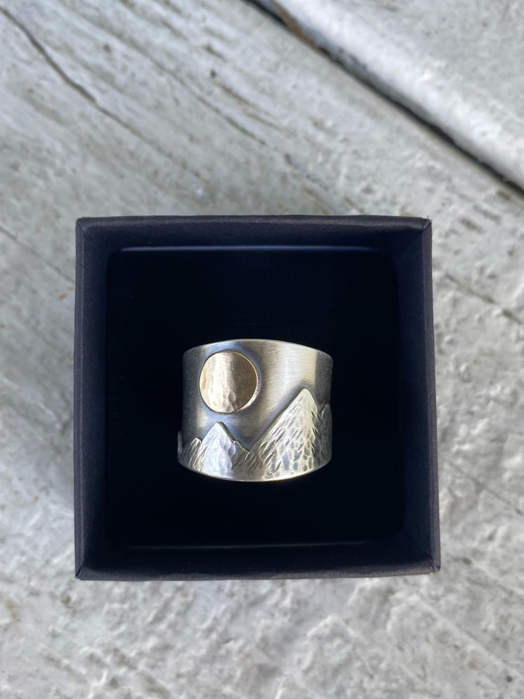 Image of Mixed Metal Mountain Cuff Ring 