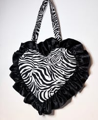 Image 1 of Zebra Dream Heart Ruffle Bag