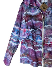 Image 3 of ♻️ UPCYCLED M TALL Linen Blend Jacket in Warm Geode Ice Dye